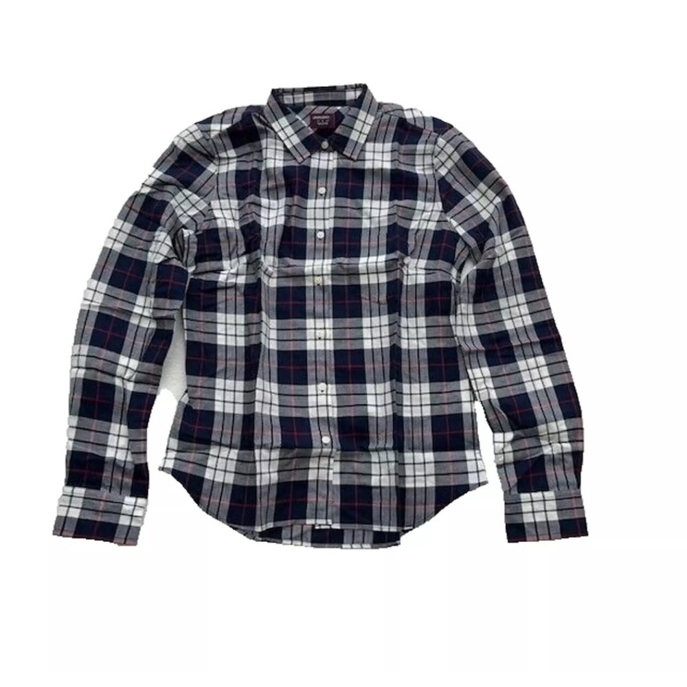 UNtUCKit Citra Shirt Long Sleeve Button Up Regular Fit Blue Plaid 4 NEW
